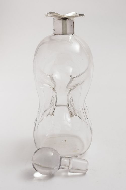 Edwardian Silver Collared 'Glug-Glug' Decanter