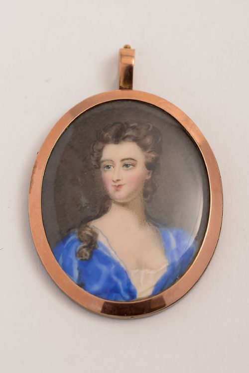 A gold framed miniature of The Duchess of Dorset.