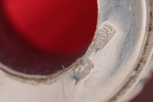 Gorgeous Cranberry Coloured Silver Topped Scent Bottle