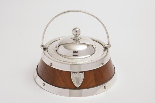 Stunning Victorian Butter Dish with Hand Painted China Bowl