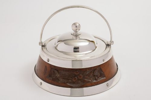 Stunning Victorian Butter Dish with Hand Painted China Bowl