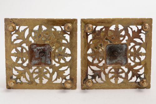 Lovely Pair of Victorian Tray Base Candlestick Holders