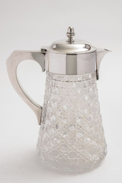 Fabulous Victorian Mappin & Webb Silver Plated & Hobnail Cut Glass Water Jug with Interior Cooler