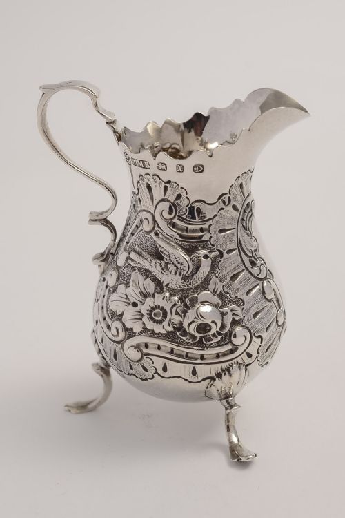 Victorian Sterling Silver Embossed Cream Jug