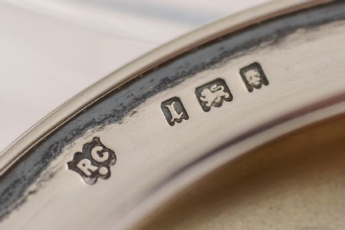 Stunning Sterling Silver & Blue Enamel Powder Jar