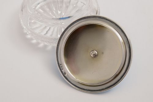 Stunning Sterling Silver & Blue Enamel Powder Jar