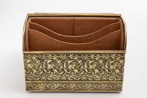 Lovely Victorian Thick Gage Brass Letter/Document Box