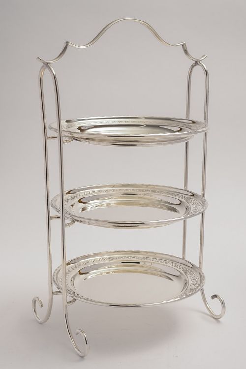 Superb Quality Silver Plated Three Tier Edwardian Cake Stand