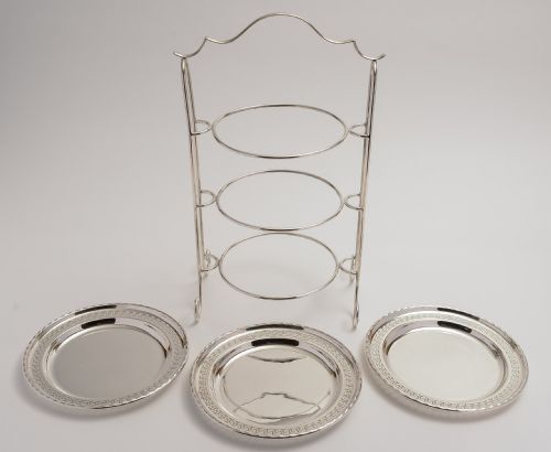 Superb Quality Silver Plated Three Tier Edwardian Cake Stand