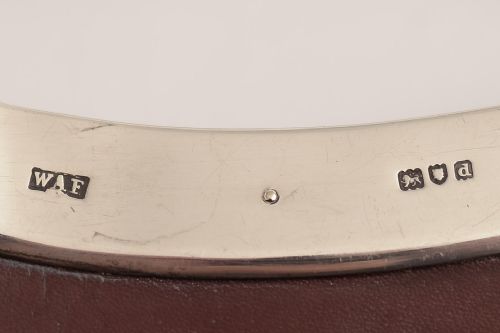 Victorian Cherry Leather & Silver Banded Cigar Case