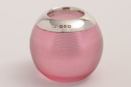  Victorian Cranberry Threaded-Glass Match Striker