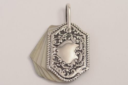 Victorian Silver Dance Card Marker