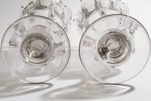 Pair of Victorian Hand Blown Celery Vases.