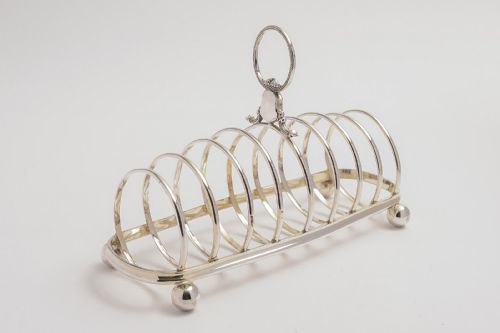 Large silver plated Mappin & Webb toast rack.