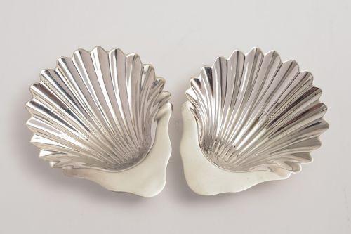 Pair of sterling silver Victorian butter dishes 