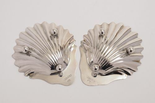 Pair of sterling silver Victorian butter dishes