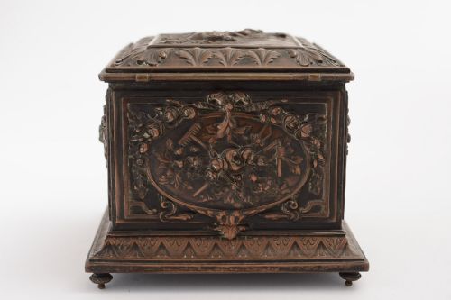 19th C. French bronze trinket box.