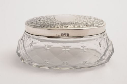 Lovely glass and sterling silver trinket box
