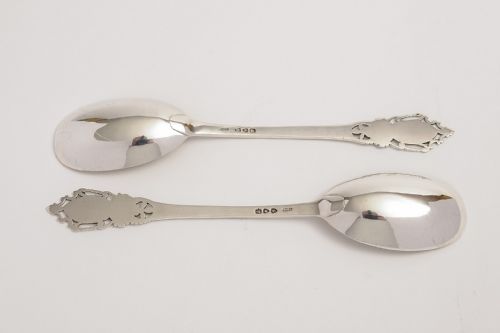 Pair of Victorian Sterling Silver Fruit Spoons.