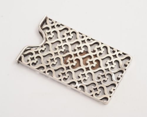 Unusual American Sterling Silver card holder