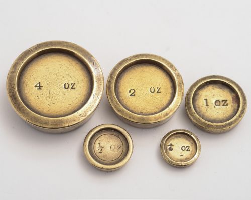 Set of Victorian postal scales complete with weights.