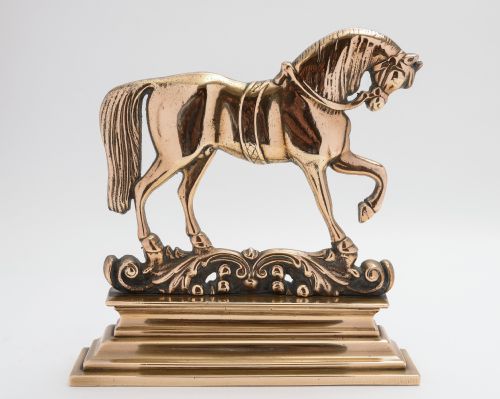 Victorian heavy brass 'Prancing Horse' Doorstop.