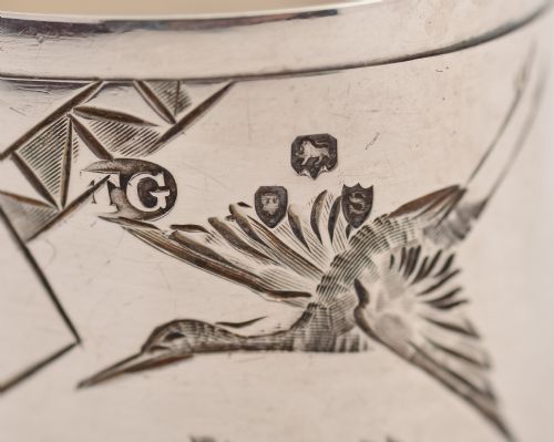 Aesthetic movement Sterling Silver Napkin Ring .