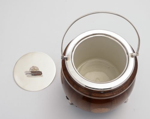 Edwardian Oak & Silver plated biscuit box