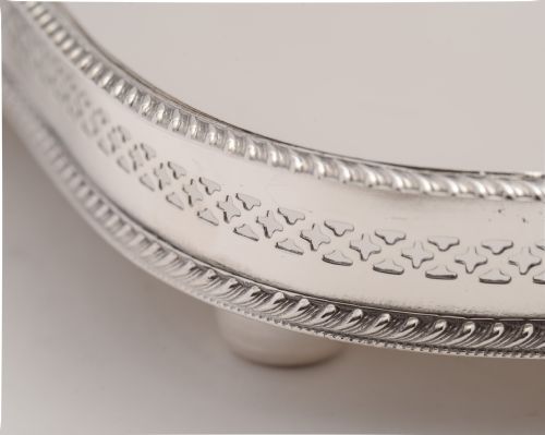 Edwardian Silver Plated Kidney Shaped Gallery Tray