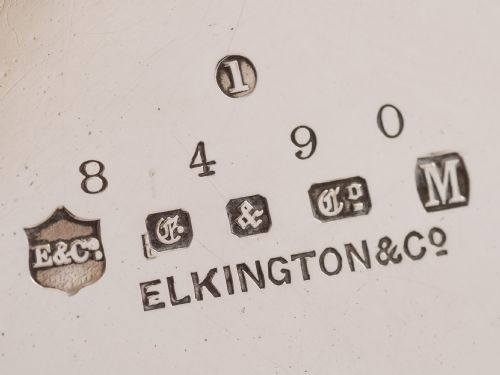 Victorian Elkington & Co. 6 person egg cruet.