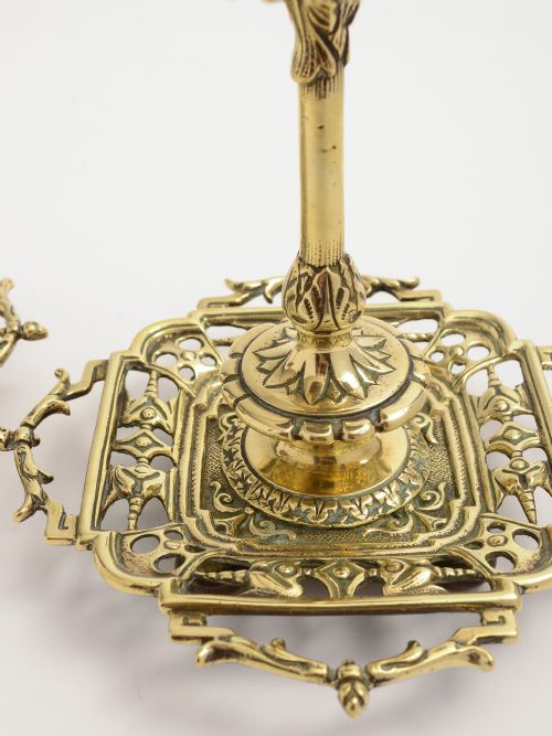 Pair of Victorian Tray Based Candlesticks