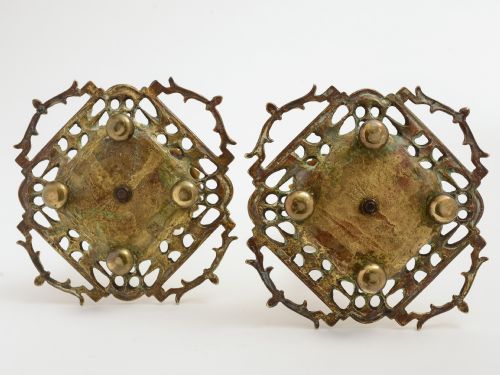 Pair of Victorian Tray Based Candlesticks