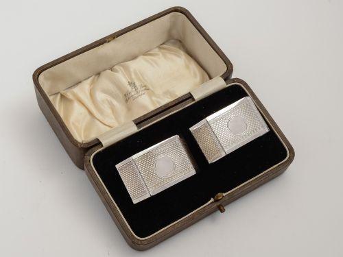 Art Deco Boxed Sterling Silver Napkin Rings