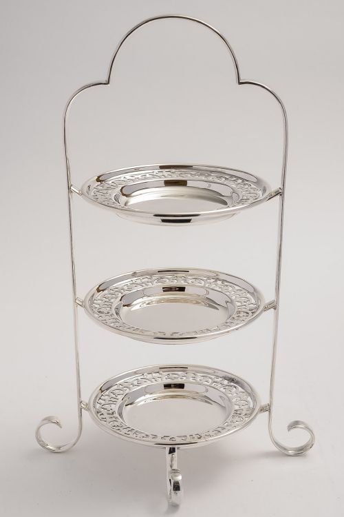 Art Deco Three Tier Silver Plated Cake Stand