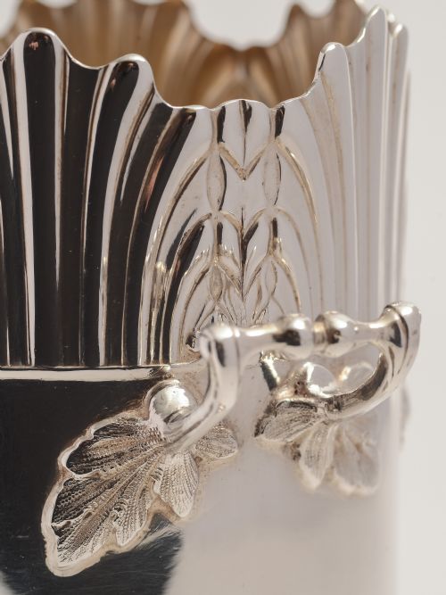 Pair Art Nouveau Silver Plated Wine bottle holders