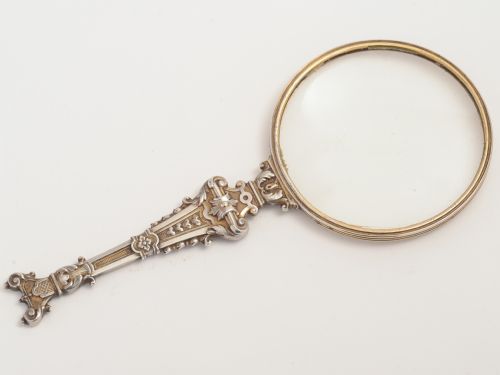 French Silver Magnifying Glass