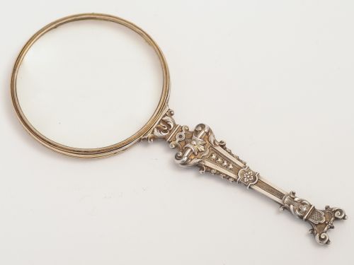 French Silver Magnifying Glass