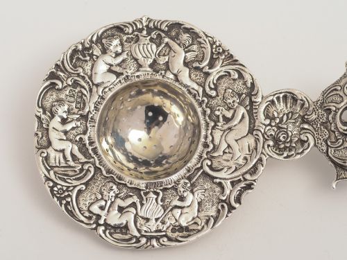 Dutch Silver embossed Tea Strainer