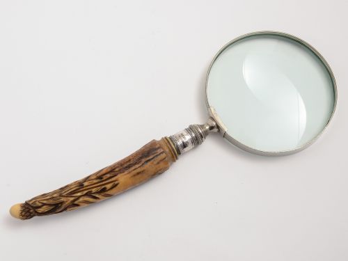 Antler handled magnifying glass