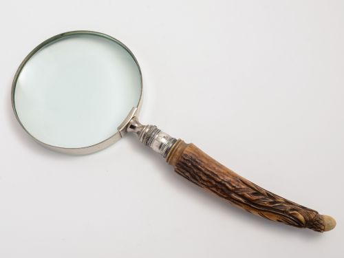Antler handled magnifying glass