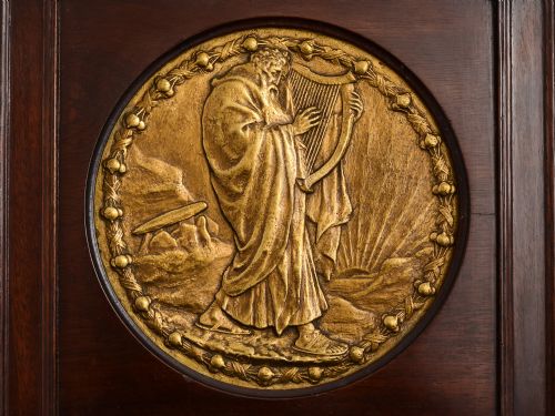 Mahogany & Brass framed plaque