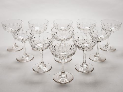 Set of 11 Victorian Champagne Glasses