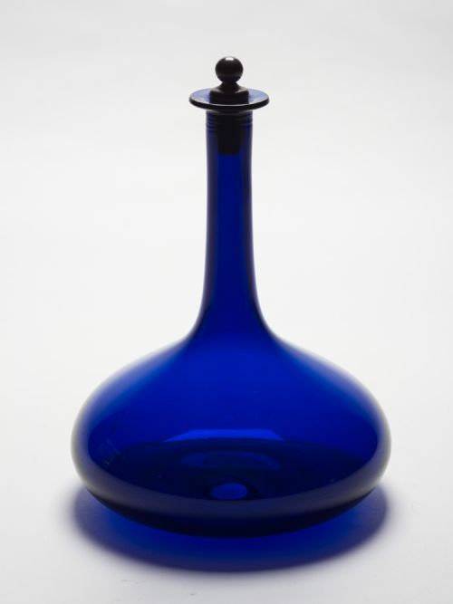 Georgian Bristol Blue Onion-shaped Decanter