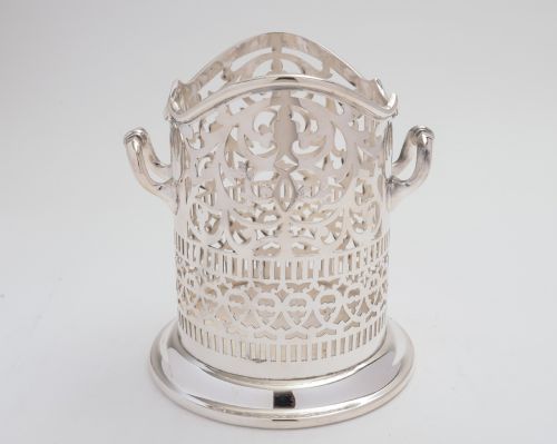 Edwardian silver plated Wine bottle holder