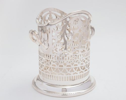 Edwardian silver plated Wine bottle holder