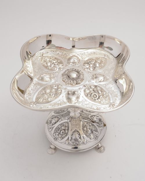 Victorian silver plated tazza