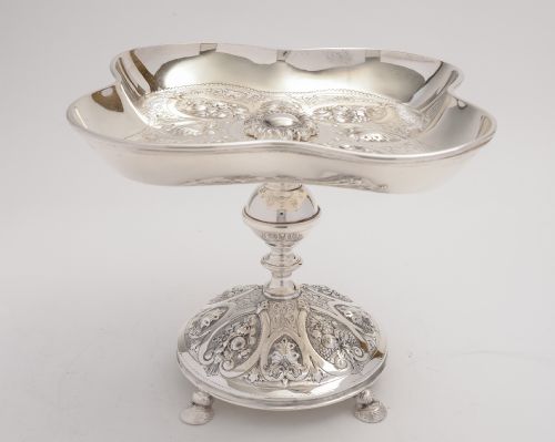 Victorian silver plated tazza