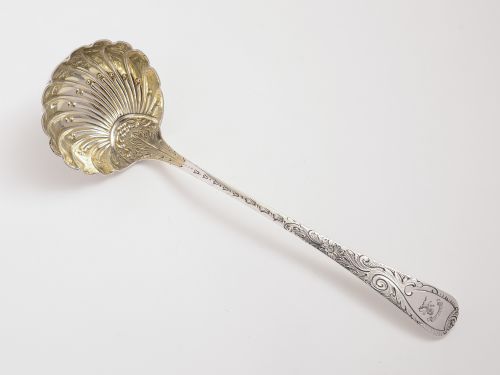 Georgian silver soup ladle