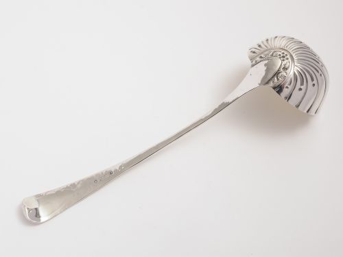 Georgian silver soup ladle