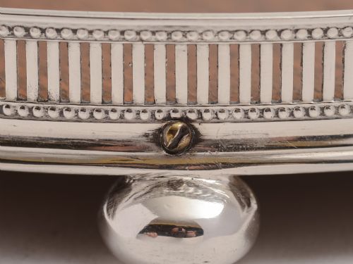 Victorian oak & silver plated salver/tray